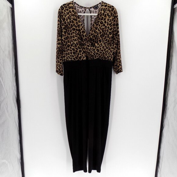 Torrid Studio Knit Jumpsuit Size 2X Leopard print/Black - Picture 1 of 4